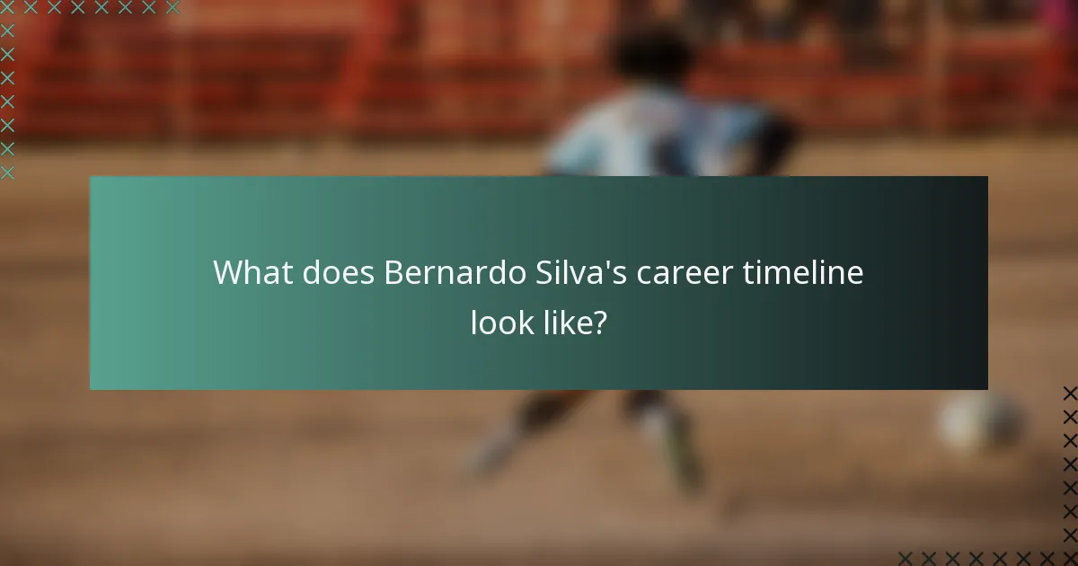 What does Bernardo Silva's career timeline look like?