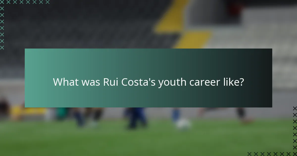 What was Rui Costa's youth career like?