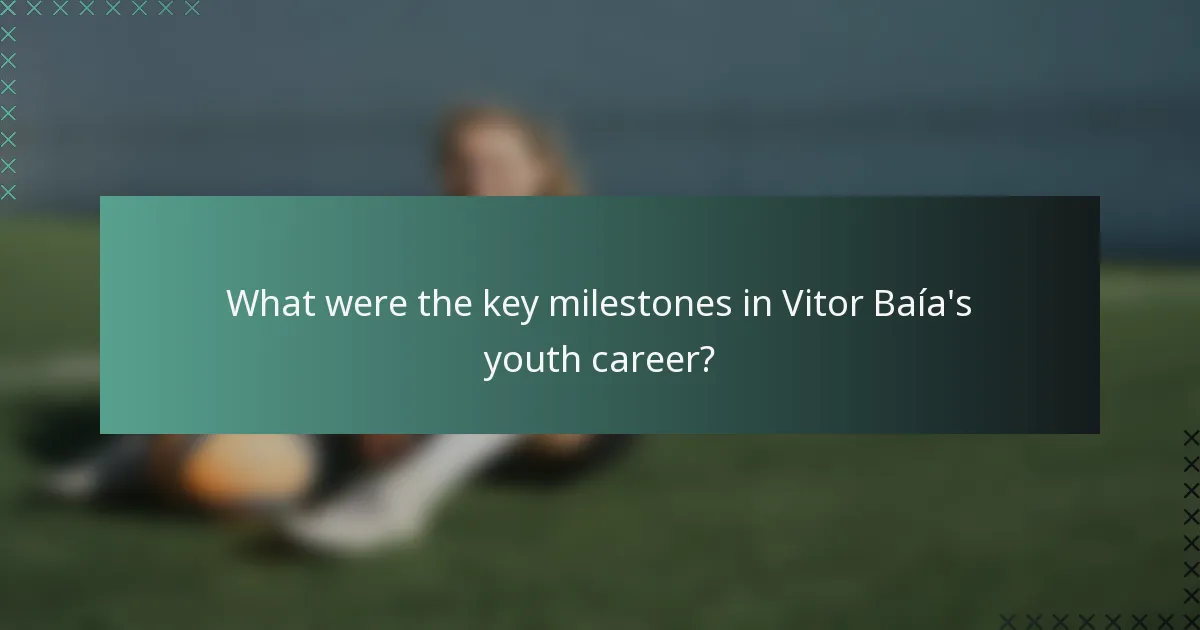 What were the key milestones in Vitor Baía's youth career?